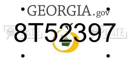 8T52397 Georgia License Plate