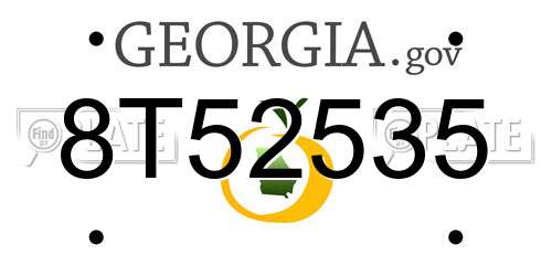 8T52535 Georgia License Plate