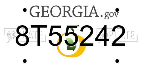 8T55242 Georgia License Plate