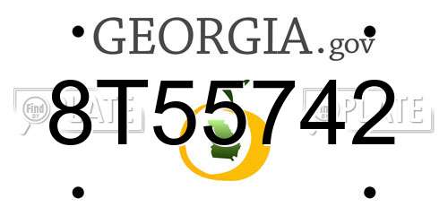 8T55742 Georgia License Plate