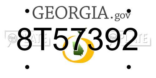 8T57392 Georgia License Plate
