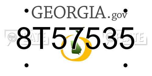 8T57535 Georgia License Plate