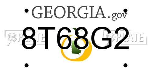 8T68G2 Georgia License Plate