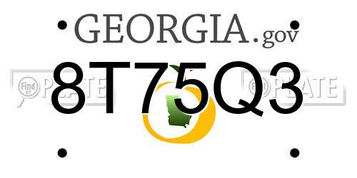 8T75Q3 Georgia License Plate
