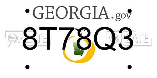8T78Q3 Georgia License Plate