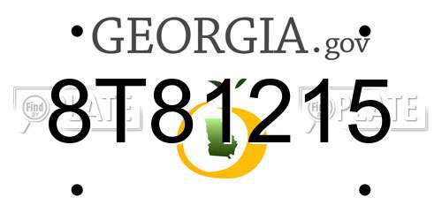 8T81215 Georgia License Plate
