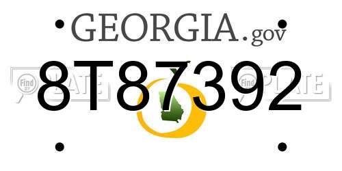 8T87392 Georgia License Plate