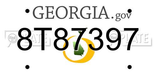 8T87397 Georgia License Plate