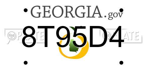 8T95D4 Georgia License Plate
