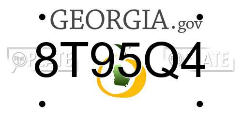 8T95Q4 Georgia License Plate