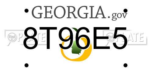 8T96E5 Georgia License Plate