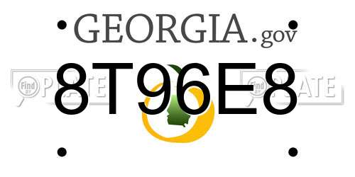 8T96E8 Georgia License Plate