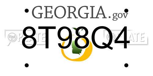 8T98Q4 Georgia License Plate