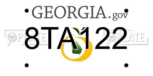 8TA122 Georgia License Plate