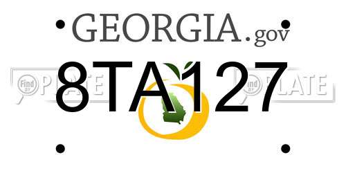 8TA127 Georgia License Plate