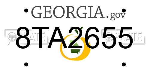 8TA2655 Georgia License Plate