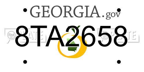 8TA2658 Georgia License Plate