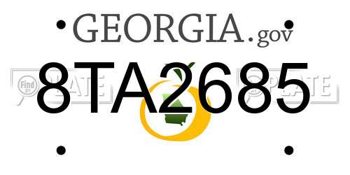 8TA2685 Georgia License Plate