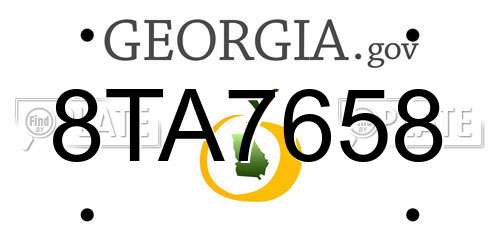 8TA7658 Georgia License Plate