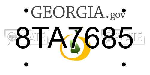 8TA7685 Georgia License Plate