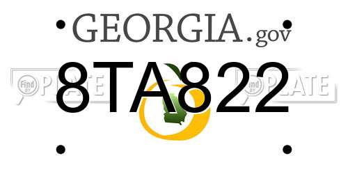 8TA822 Georgia License Plate