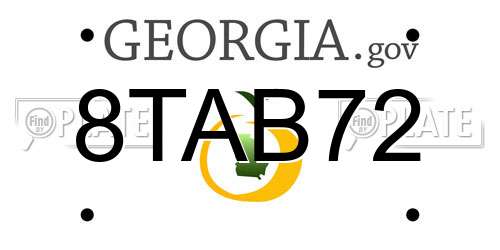 8TAB72 Georgia License Plate