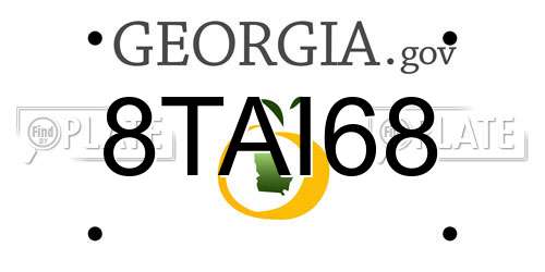 8TAI68 Georgia License Plate
