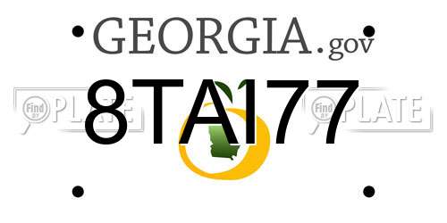 8TAI77 Georgia License Plate