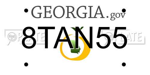 8TAN55 Georgia License Plate