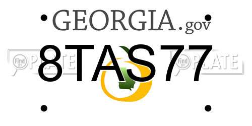 8TAS77 Georgia License Plate