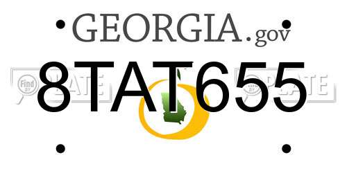 8TAT655 Georgia License Plate