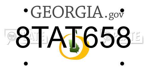 8TAT658 Georgia License Plate