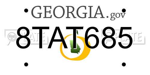 8TAT685 Georgia License Plate