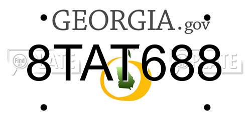 8TAT688 Georgia License Plate