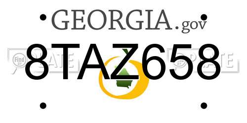 8TAZ658 Georgia License Plate