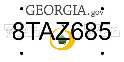 8TAZ685 Georgia License Plate