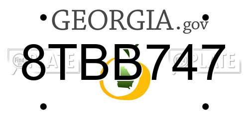 8TBB747 Georgia License Plate