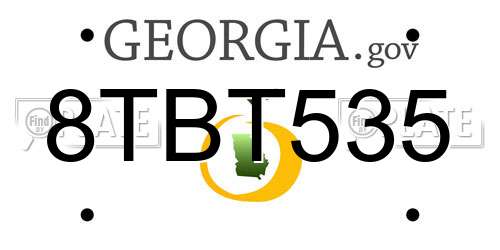8TBT535 Georgia License Plate