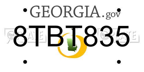 8TBT835 Georgia License Plate