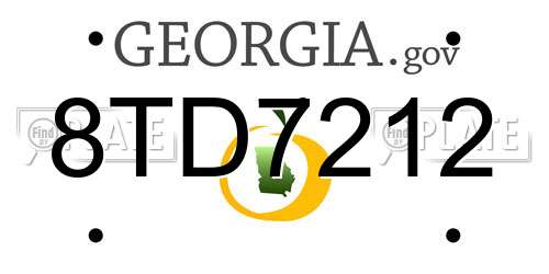 8TD7212 Georgia License Plate