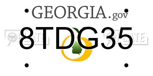 8TDG35 Georgia License Plate