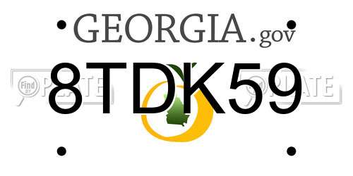 8TDK59 Georgia License Plate