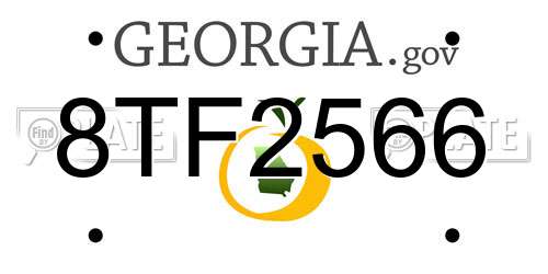 8TF2566 Georgia License Plate