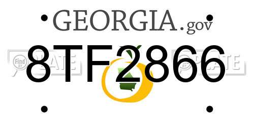 8TF2866 Georgia License Plate