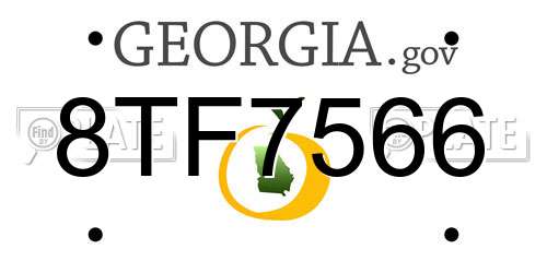 8TF7566 Georgia License Plate