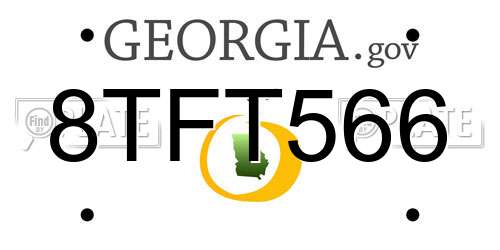 8TFT566 Georgia License Plate