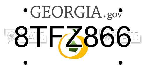 8TFZ866 Georgia License Plate