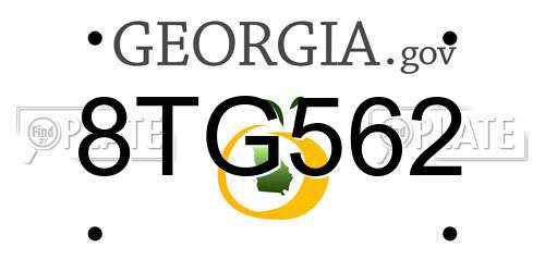 8TG562 Georgia License Plate