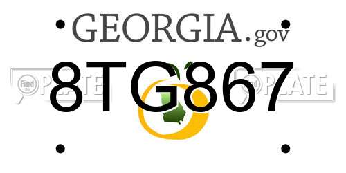 8TG867 Georgia License Plate