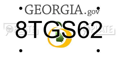 8TGS62 Georgia License Plate